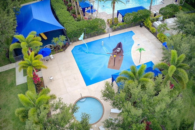 8207 Venosa Haven Ter, Boynton Beach, FL 33473 - pool with a water slide and fence