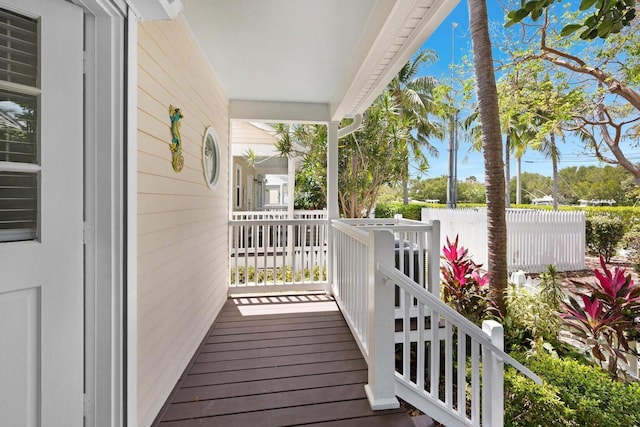 wooden deck with a porch