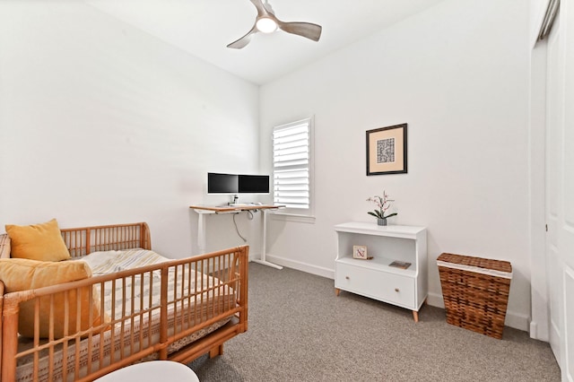 9891 SW Legacy Dr, Stuart, FL 34997 - carpeted bedroom featuring a ceiling fan and baseboards