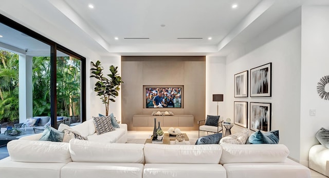 1133 NE 3rd Ave, Boca Raton, FL 33432 - living area featuring recessed lighting and a raised ceiling