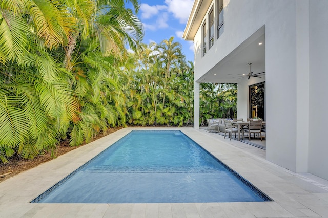 1133 NE 3rd Ave, Boca Raton, FL 33432 - pool featuring outdoor lounge area, a ceiling fan, and a patio