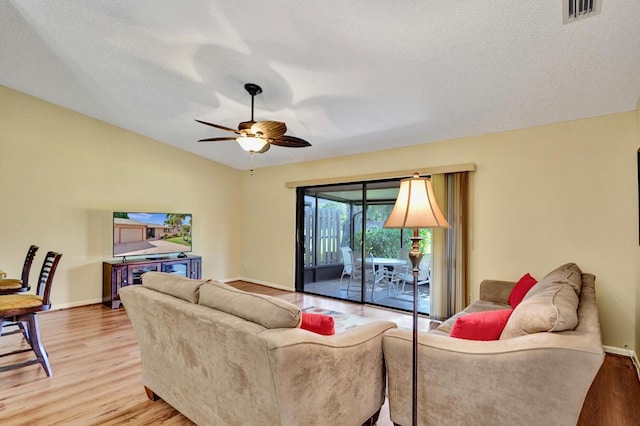 124 Mayfair Ln, Boynton Beach, FL 33426 - living room featuring light wood finished floors and a ceiling fan
