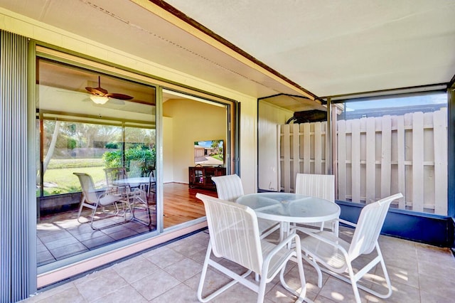 124 Mayfair Ln, Boynton Beach, FL 33426 - sunroom / solarium with outdoor dining space and a ceiling fan