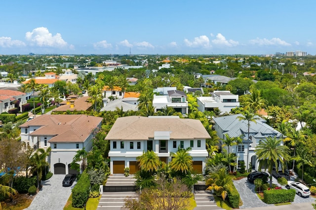 birds eye view of property with a residential view