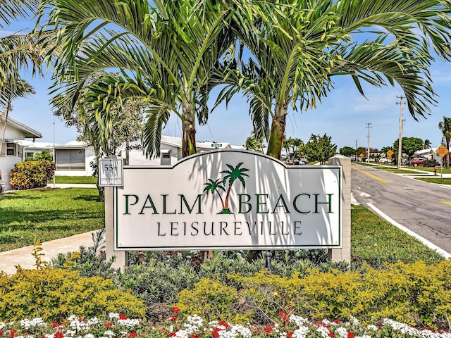 view of community sign