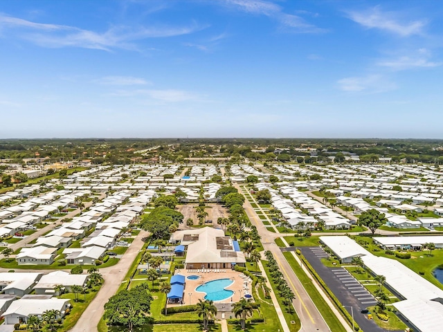 drone / aerial view with a residential view