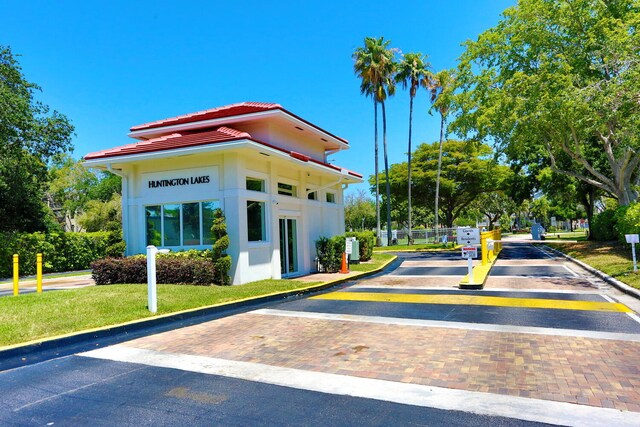 view of road featuring curbs