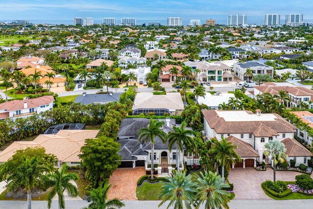 bird's eye view featuring a residential view and a view of city