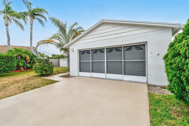 detached garage with fence