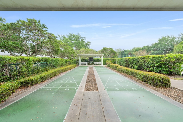 view of community featuring shuffleboard