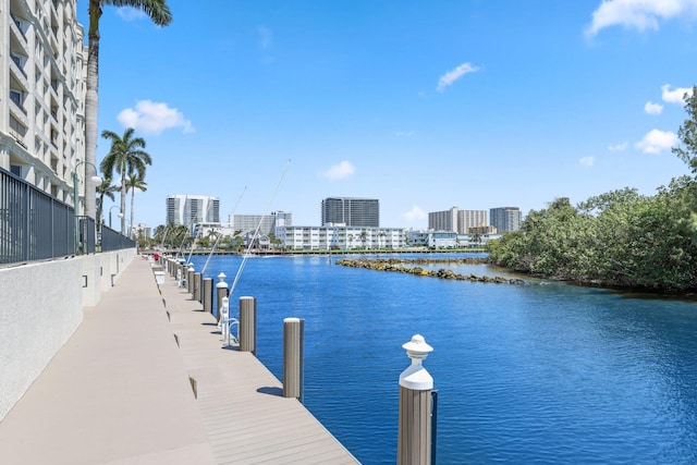 2880 NE 14th Street Cswy Unit 113, Pompano Beach, FL 33062 - view of dock featuring a water view and a view of city