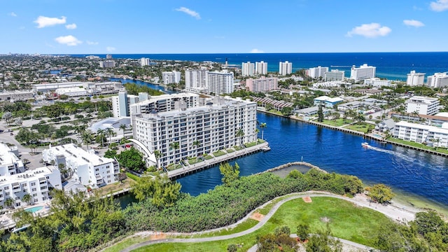 2880 NE 14th Street Cswy Unit 113, Pompano Beach, FL 33062 - bird's eye view with a water view and a view of city