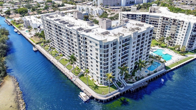 2880 NE 14th Street Cswy Unit 113, Pompano Beach, FL 33062 - birds eye view of property with a water view
