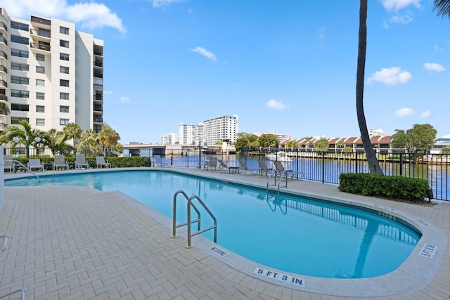 2880 NE 14th Street Cswy Unit 113, Pompano Beach, FL 33062 - pool with a water view and fence