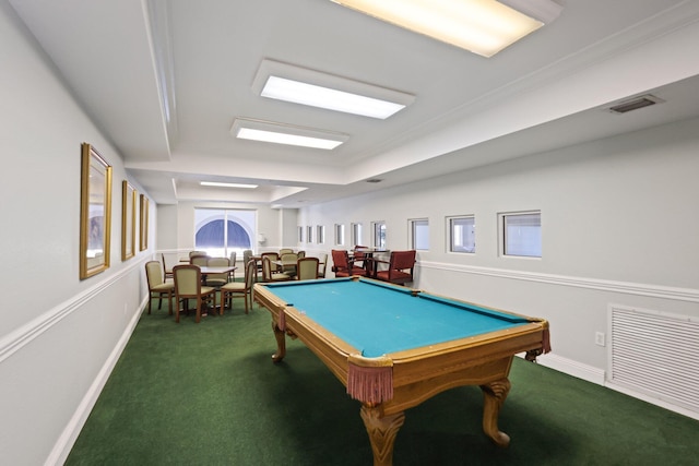 2880 NE 14th Street Cswy Unit 113, Pompano Beach, FL 33062 - game room featuring pool table, carpet flooring, baseboards, and visible vents