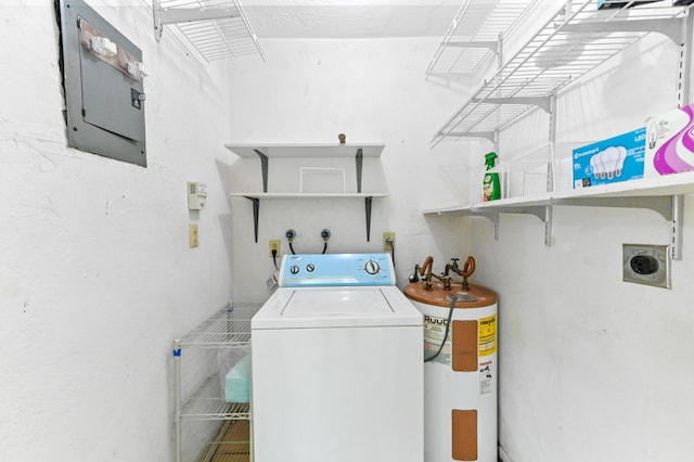 7000 NW 95th Ter, Tamarac, FL 33321 - clothes washing area with washer / dryer, laundry area, electric panel, and electric water heater