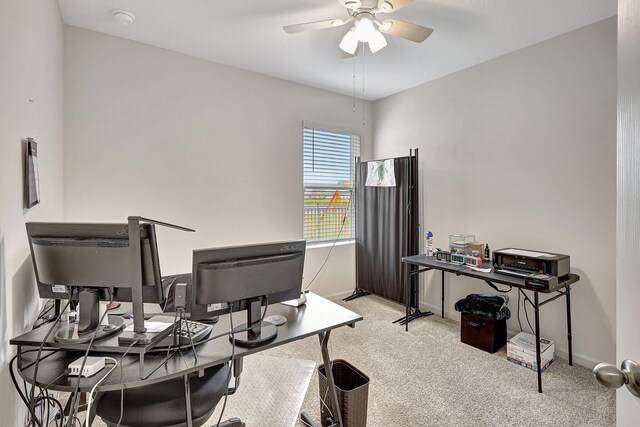 10771 SW Cremona Way, Port Saint Lucie, FL 34987 - carpeted home office with a ceiling fan and baseboards