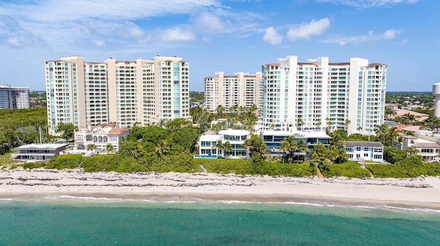 3740 S Ocean Blvd Unit 1205, Highland Beach, FL 33487 - birds eye view of property featuring a view of the beach and a water view
