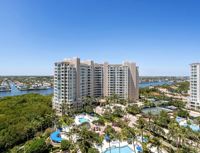 3740 S Ocean Blvd Unit 1205, Highland Beach, FL 33487 - drone / aerial view with a water view