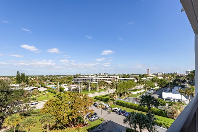 aerial view featuring a city view