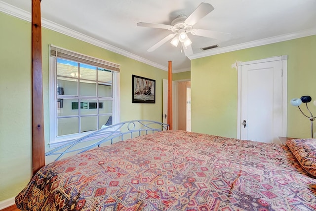 946 Paseo Morella, West Palm Beach, FL 33405 - bedroom with crown molding and ceiling fan