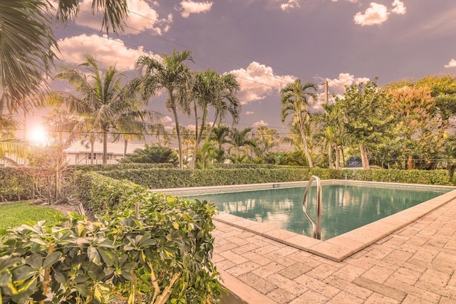 view of pool with a fenced in pool