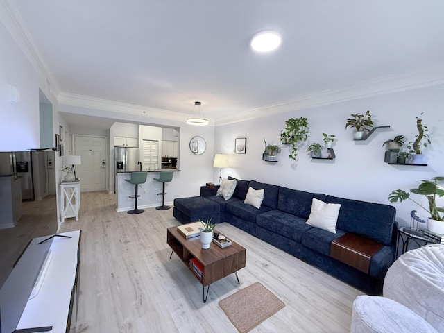 275 Murcia Dr Unit 304, Jupiter, FL 33458 - living area with ornamental molding and light wood-type flooring