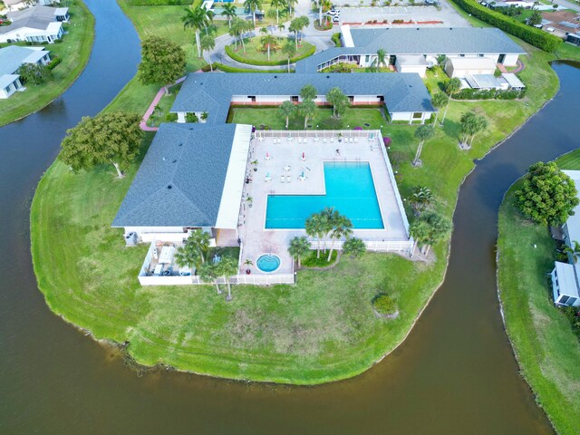 14586 Lucy Dr, Delray Beach, FL 33484 - bird's eye view with a water view