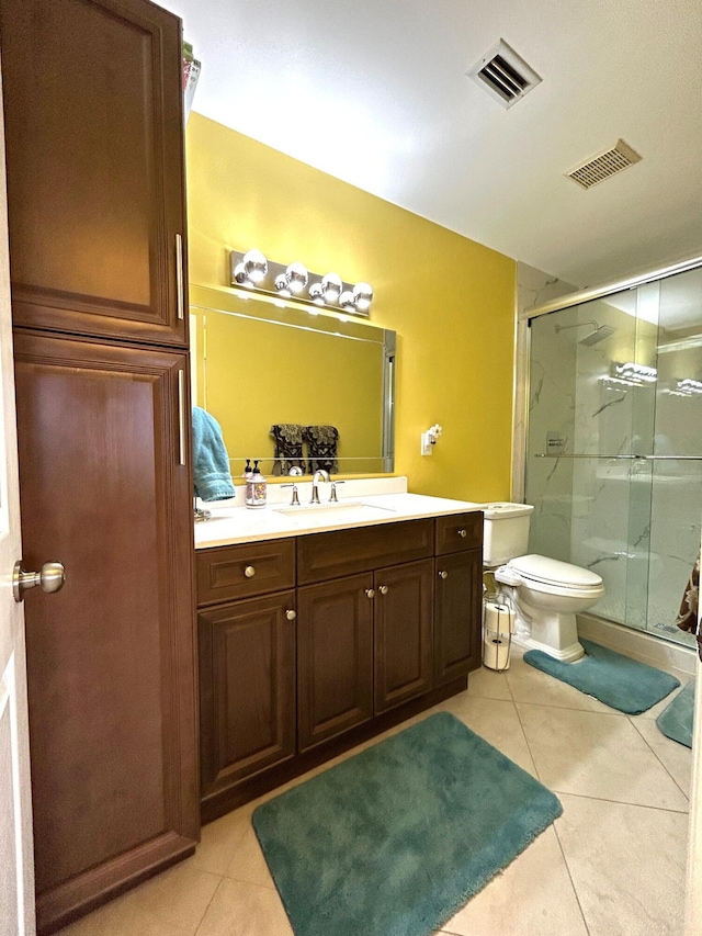 4330 Lucerne Villas Ln, Lake Worth, FL 33467 - bathroom with tile patterned floors, visible vents, and a stall shower
