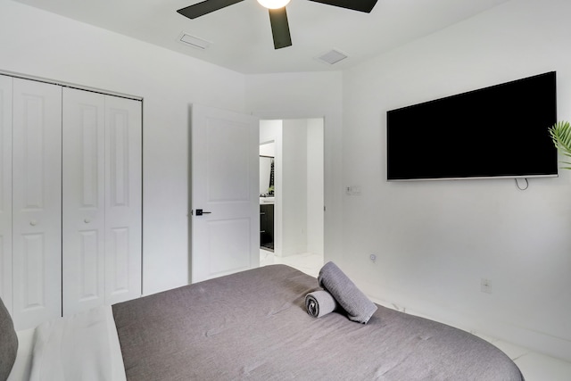 626 33rd St, West Palm Beach, FL 33407 - unfurnished bedroom with a closet and a ceiling fan