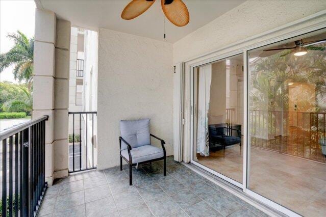 2221 Tuscany Way, Boynton Beach, FL 33435 - balcony with a ceiling fan