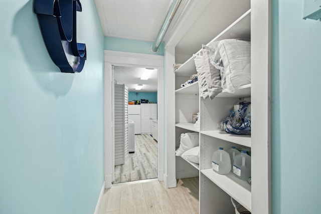 spacious closet featuring wood finished floors