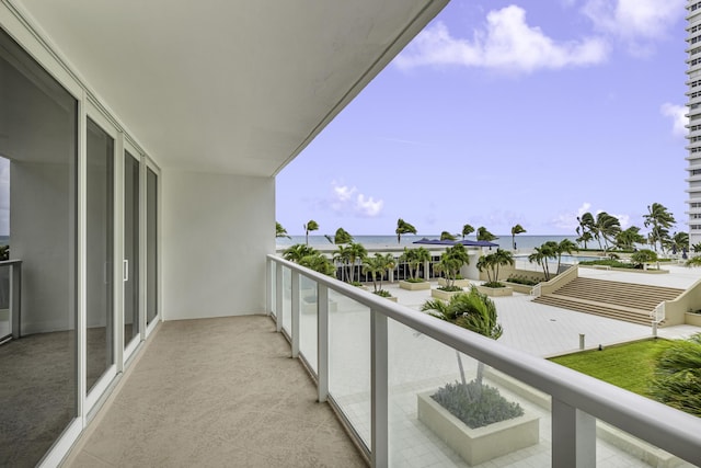 balcony with a water view