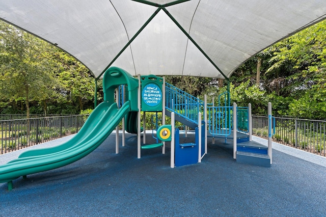 community play area with fence