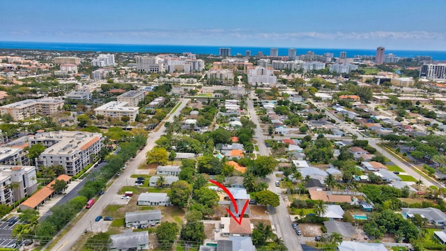 391 SW 2nd St, Boca Raton, FL 33432 - drone / aerial view with a city view and a water view