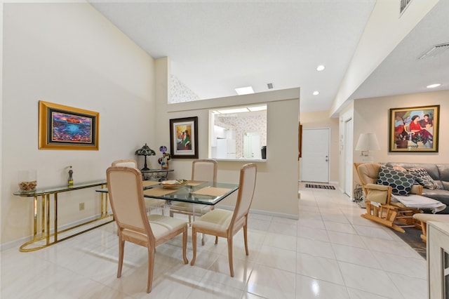 6040 Waldwick Cir, Delray Beach, FL 33484 - dining area featuring light tile patterned floors, visible vents, and baseboards