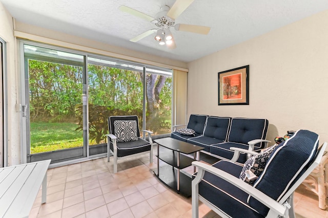 6040 Waldwick Cir, Delray Beach, FL 33484 - interior space featuring tile patterned floors and a ceiling fan