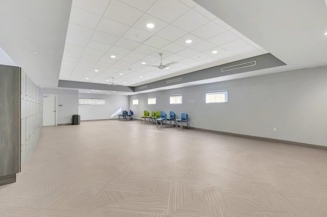 6040 Waldwick Cir, Delray Beach, FL 33484 - interior space with visible vents, baseboards, recessed lighting, and a paneled ceiling