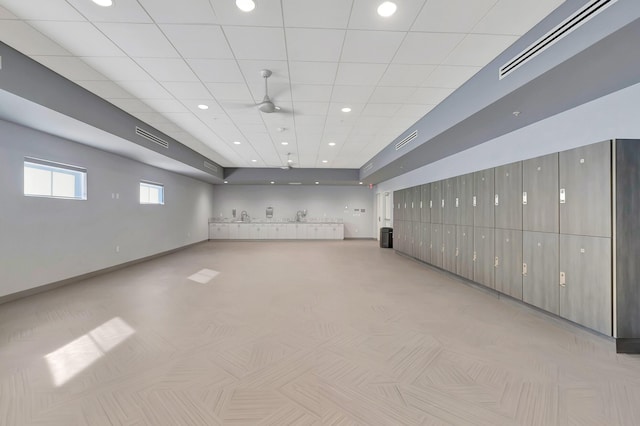 6040 Waldwick Cir, Delray Beach, FL 33484 - basement with visible vents, recessed lighting, and light carpet