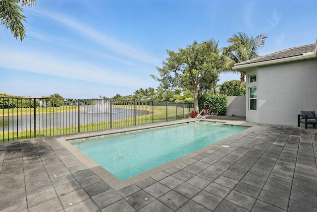 view of pool with a patio area, a fenced backyard, and a fenced in pool