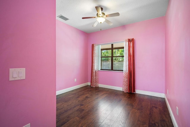 116 Churchill Dr, Royal Palm Beach, FL 33411 - empty room with ceiling fan, baseboards, wood finished floors, and visible vents