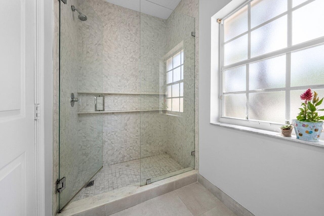 2261 Balsan Way, Wellington, FL 33414 - bathroom featuring a stall shower and tile patterned floors
