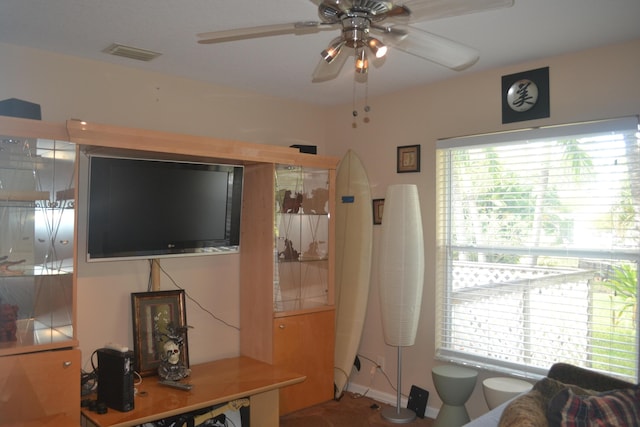 17768 Temple Blvd, Loxahatchee, FL 33470 - living room featuring a ceiling fan
