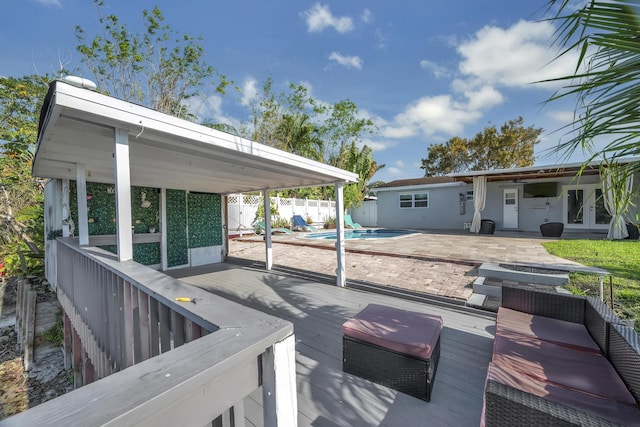 wooden deck with fence