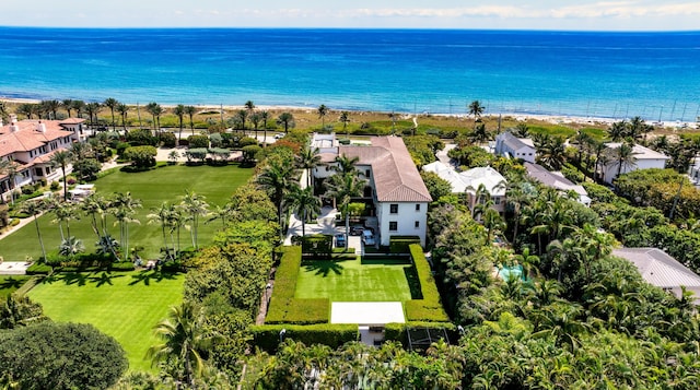 410 N Ocean Blvd, Delray Beach, FL 33483 - back of property with a tiled roof, a water view, stucco siding, and stairway