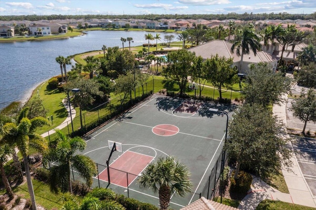 1018 NW Demedici Rd, Port Saint Lucie, FL 34986 - view of basketball court with a residential view and a water view