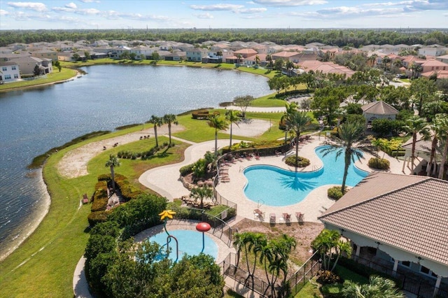 1018 NW Demedici Rd, Port Saint Lucie, FL 34986 - aerial perspective of suburban area with a pool and a large body of water