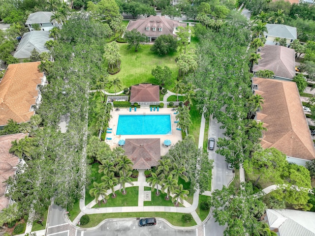3216 W Community Dr, Jupiter, FL 33458 - aerial view of residential area featuring a pool