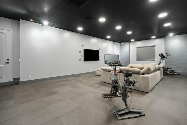 5214 SW Pomegranate Way, Palm City, FL 34990 - home theater with baseboards, recessed lighting, and visible vents