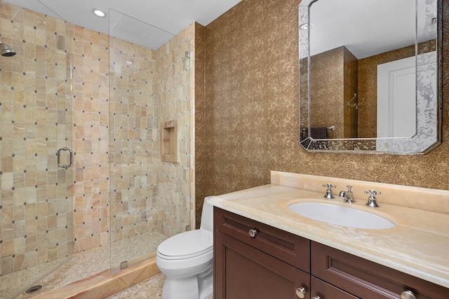 2500 S Ocean Blvd Unit Ph2, Boca Raton, FL 33432 - bathroom with a stall shower, toilet, and vanity